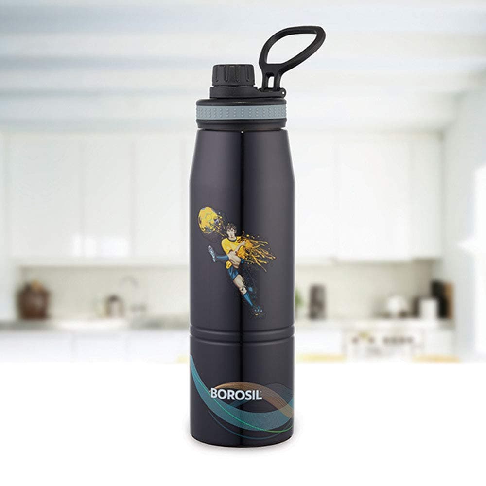 Stainless Steel Hydra Gosport Football Vacuum Insulated Water Bottle (900ml, Black)