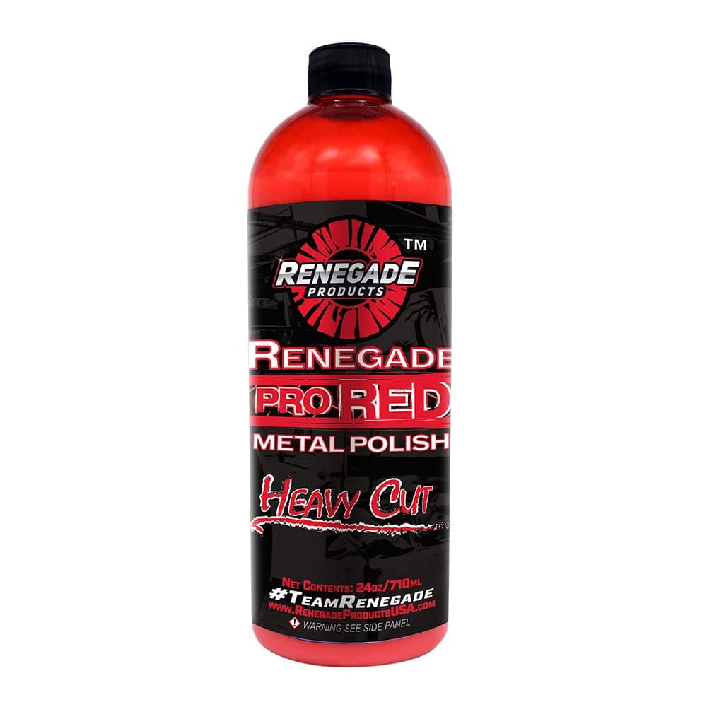 USA Pro Red Liquid Metal Polish - Heavy Cut Aluminum Metal Polish High Luster on Rims, Wheels, Tanks, Bumpers, Aluminum & Stainless Steel 24 Oz Bottle