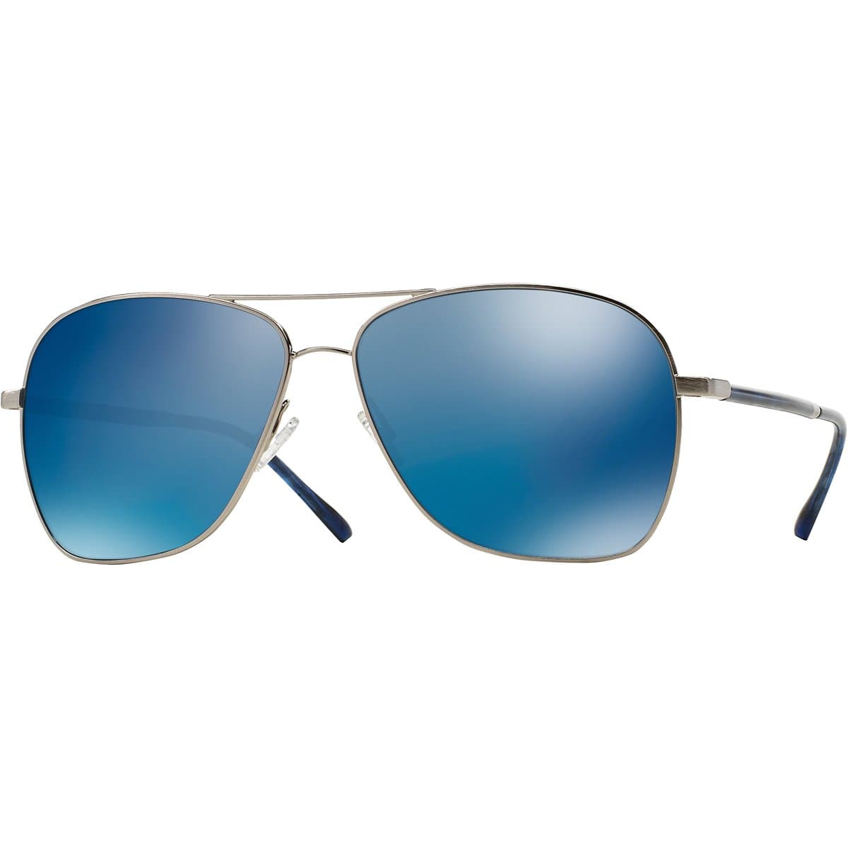 Oliver Peoples Unisex Vanalden Polarized Sunglasses - Silver/Maliblu Mirror