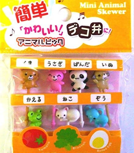 Food Picks for Bento Box Decoration Accessories, Japanese Cute Kawaii Design,"Mini Animal Skewer", Japan Import