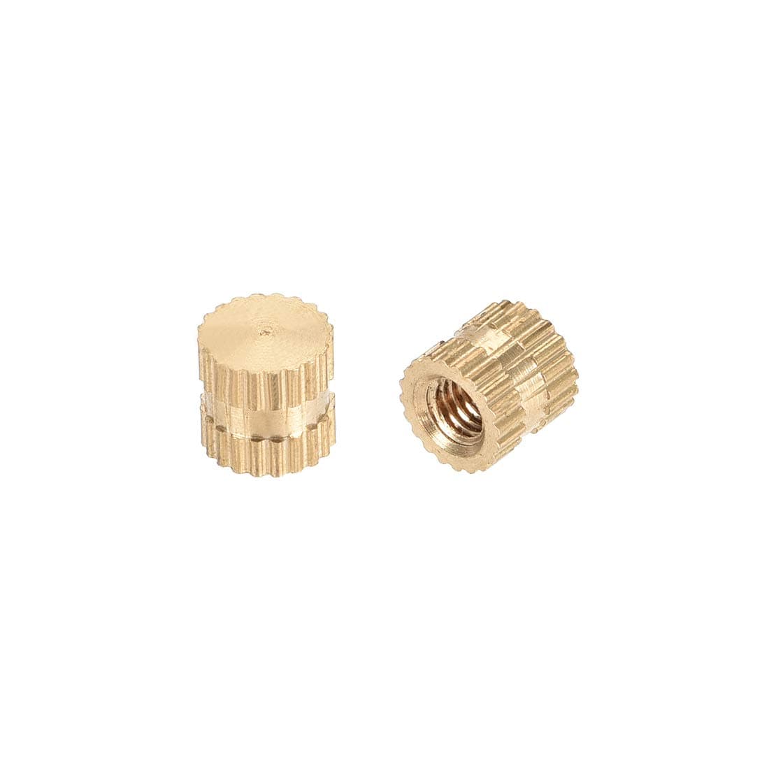 uxcell Knurled Insert Nuts, 50Pcs M3 x 5mm(L) x 5mm(OD) Female Thread Brass Blind Embedment Nuts