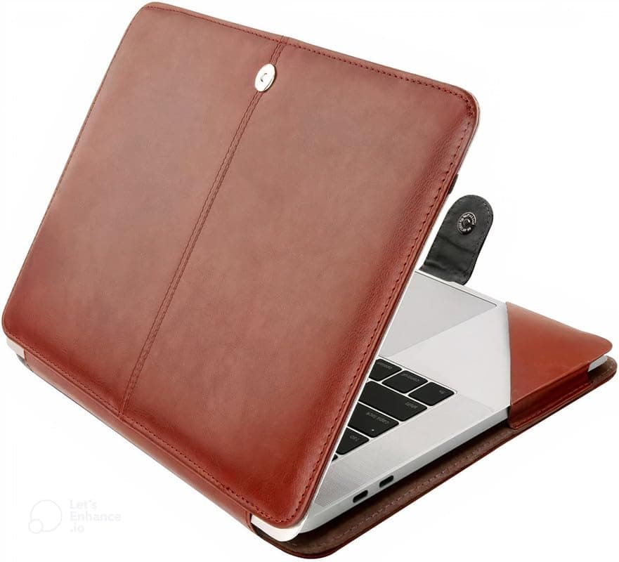 Flausen Ideapad Flex 5 82Hs0092In Laptop Original PU Leather Case Cover for Lenovo, Tan Brown (ZXY-76) (FLBRE67)