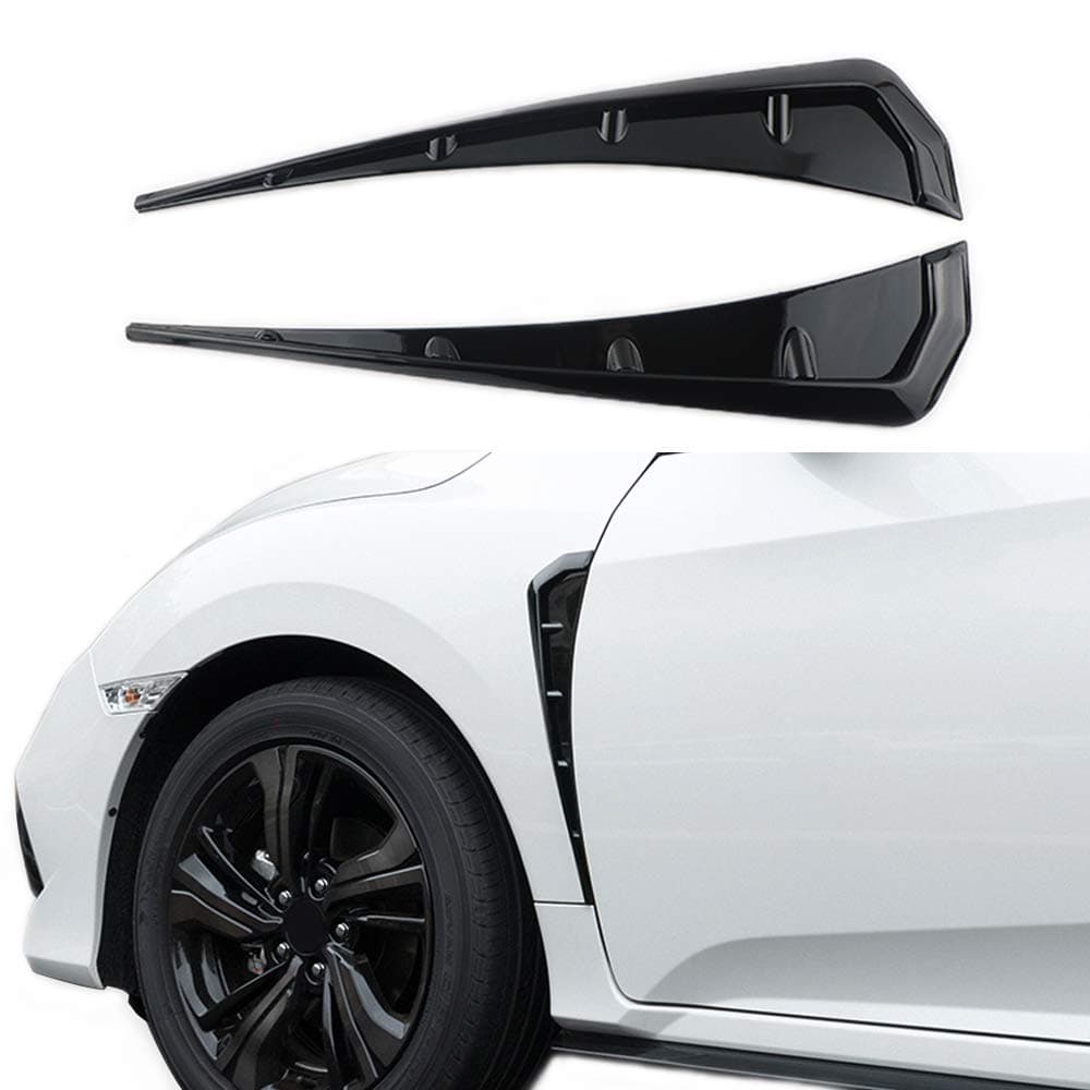 Car Fender Side Vents ABS Compatible Fender Stickers Decorative Air Flow Intake Hole Grille Spoiler Auto Exterior Accessories
