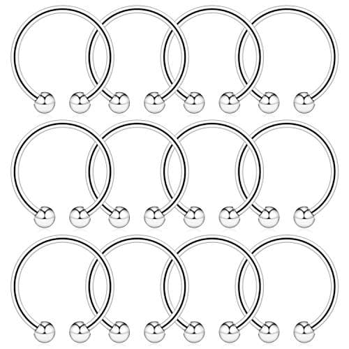 HoeudjoFaux Septum Piercing Fake Septum Nose Hoop Rings Stainless Steel Faux Lip Ear Nose Face Septum Ring Non Piercing Clip On Septum Jewelry for Women Men