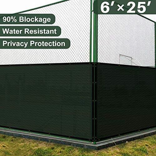 COARBOR 6' x 25' Privacy Fence Screen Heavy Duty Windscreen Fencing Mesh Shade Net Cover for Outdoor Wall Backyard Patio Deck and Porch, Green