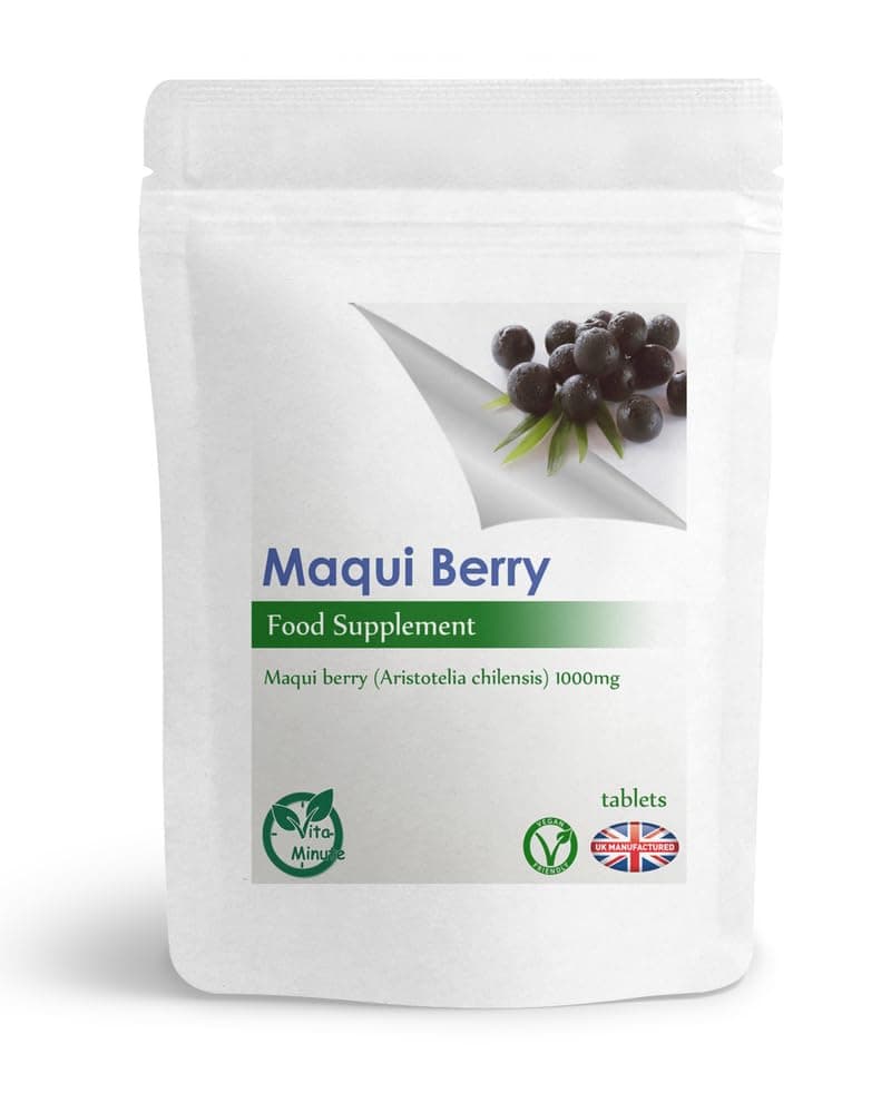 Maqui Berry 1000mg Extract Tablets (Vegan) Weight Management, Natural Antioxidant, Metabolism Support (Pack of 180)