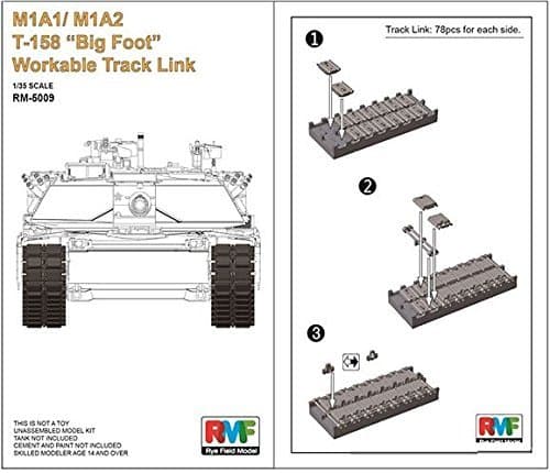 Rye Field Model 1:35 M1A1/M1A2 T-158 Big Foot Workable Track Link #5009
