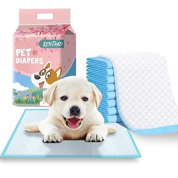 Pack of 10 Pee Pads for Dogs，Pet and Puppy Training Pads，Water Proof Dog Pee pad- 60 x 90CM (Pack of 10, M：60 x 90CM)