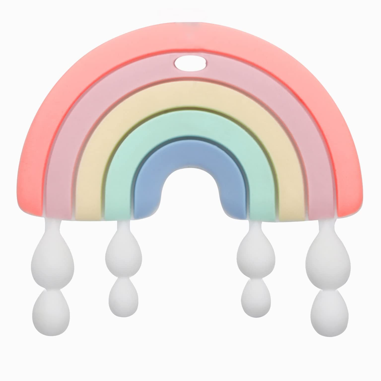 Baby Teether Teething Rainbow Toys for Babies, BPA-Free Infant Toy for 0-24 Months Baby Boys & Girls (Pink)