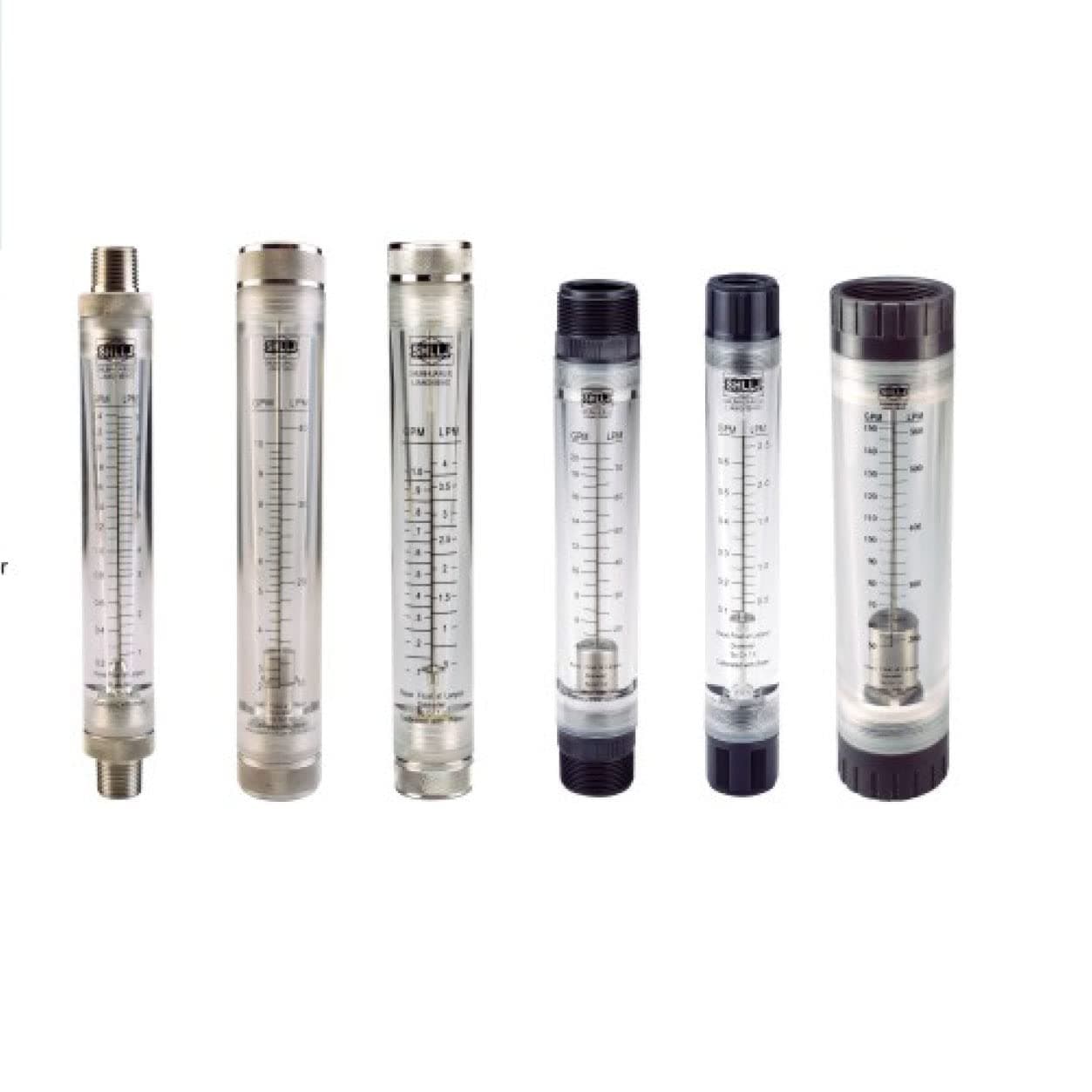 LZM-40G Series Acrylic Tube Type rotameter Industry Flow Meter (10-100GPM / 50-350LPM for Liquid, Female 1-1/2"BSP ABS Fitting)