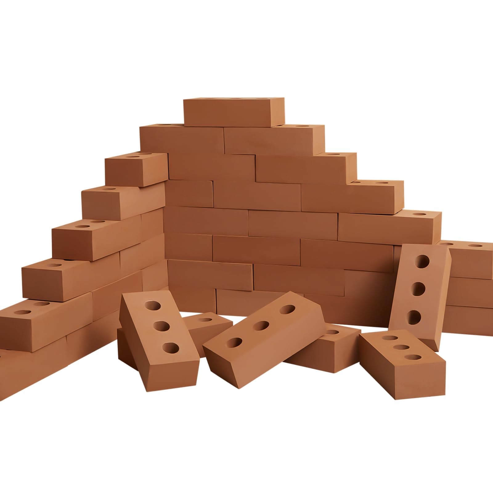 DEEKIN 30 Pack Foam Brick Building Blocks for Kids, Thick Cinder Blocks, 8 x 4 x 2.4 Inch