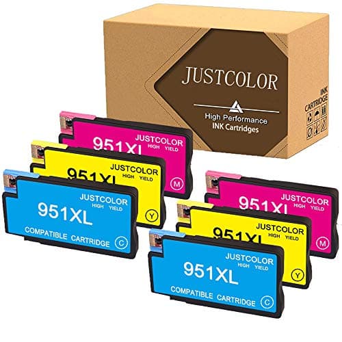 JUSTCOLOR Compatible Ink Cartridge Replacement for HP 950 950XL Work for HP Officejet Pro 8100 8600 8610 8620 8630 8640 8660 8615 8625 251dw 276dw (2 Cyan 2 Magenta 2 Yellow)