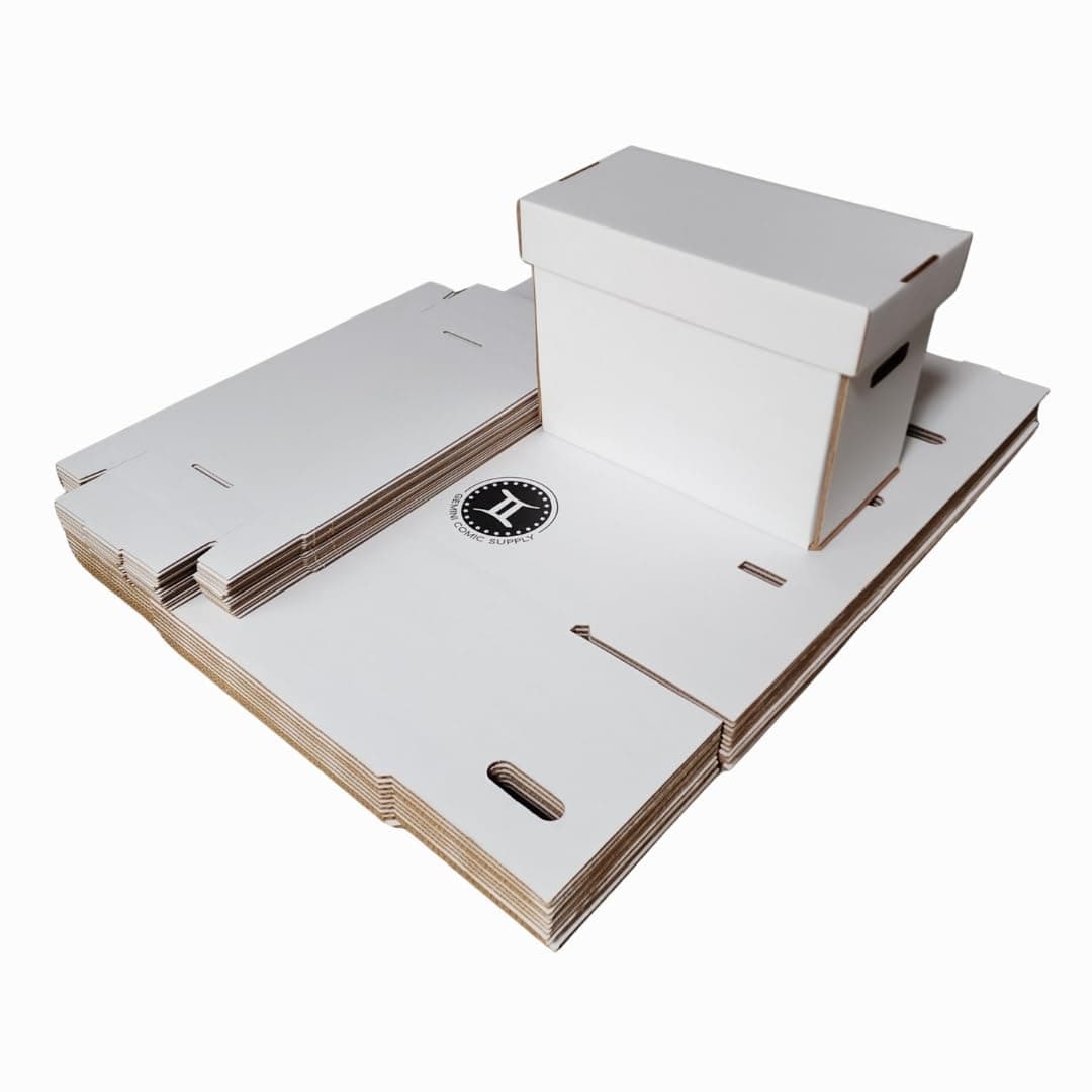 Short Comic Book Storage Box — USA-Made, Holds 130-170 Comics & 250 Pounds Strength Tested Versatile Gemini Comic Book Box/Bin (Lids included) — Thick-Grip, No Glued Seams, Acid-free (Pack of 1)