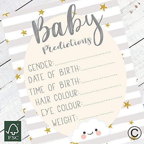 Baby Shower Games - Pack of 20 Cloud Baby Prediction & Advice Cards - (BSCAP20)