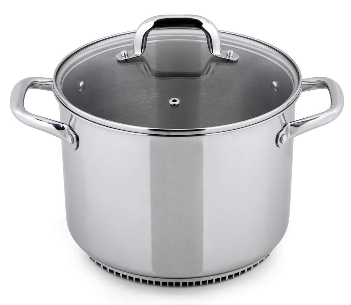 Turbo Pot RS3004 FreshAir Stainless Steel 8.1 Qt. Stock Pot-energy-efficient cookware for gas stove