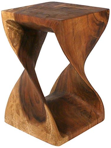 Twist Stool, 12 by 20-Inch, Walnut