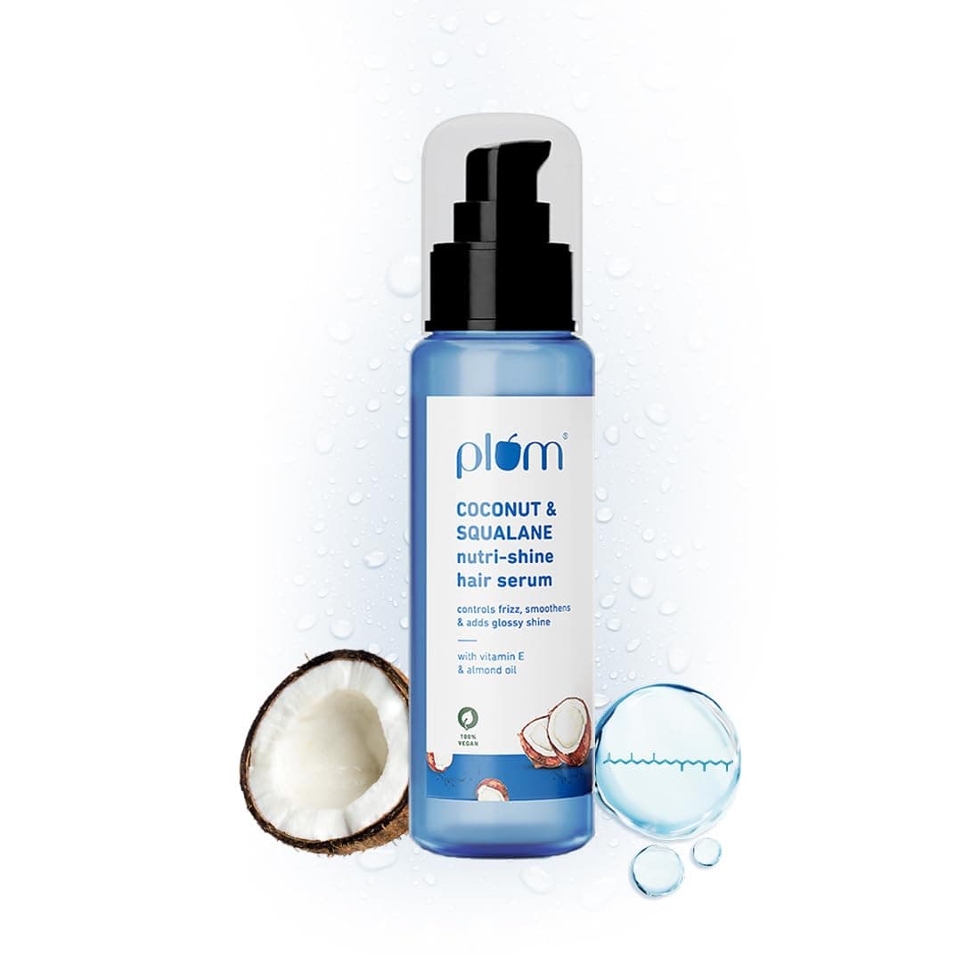 Coconut & Squalane Nutri-Shine Hair Serum | Frizz Control & Instant Shine | Enriched with Vitamin E & Almond Oil | Coconut-Vanilla Fragrance | 75ml​