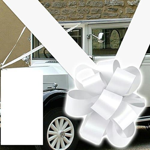 Ribbon and Bows uk Wedding CAR Decoration.5 Large 8M (White)