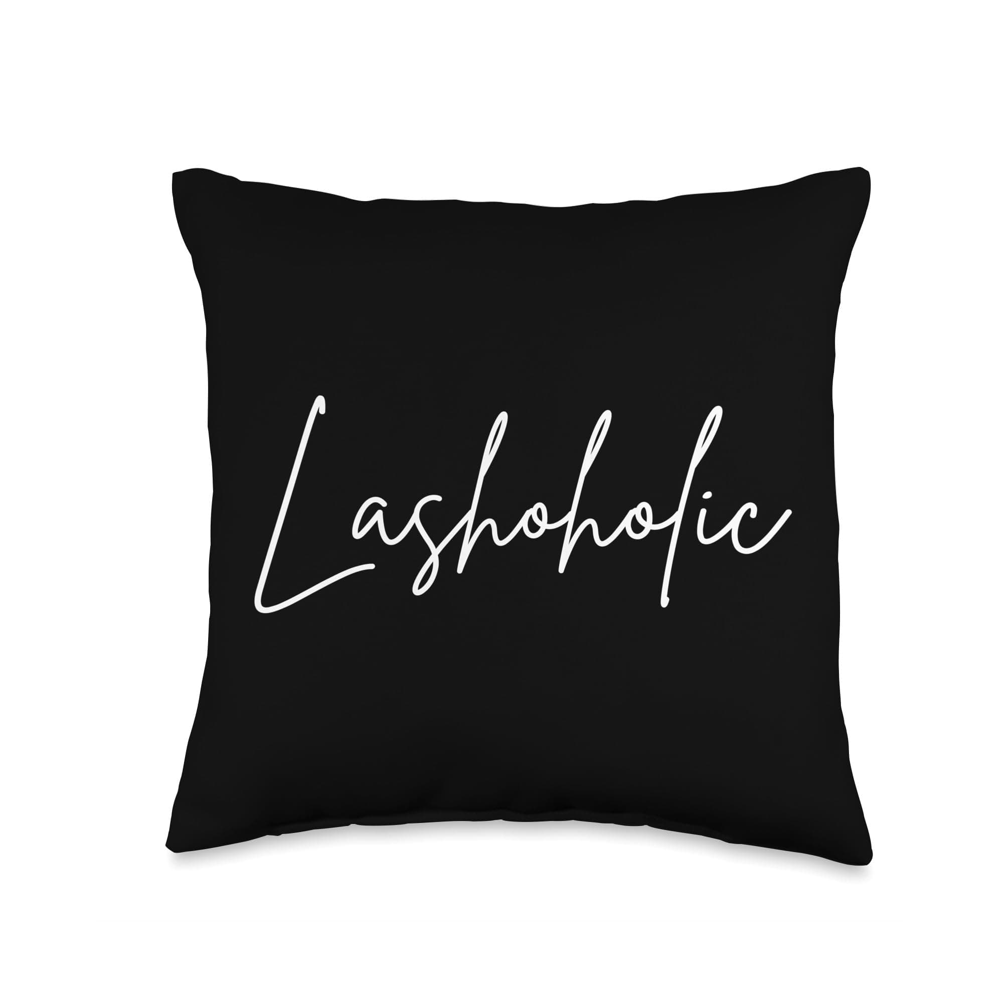 Lash-o-holic Lash Pun For Lash Tech & Lash Artist o-Holic Lashoholic Eyelash Artist Lash Tech Throw Pillow, 16x16, Multicolor