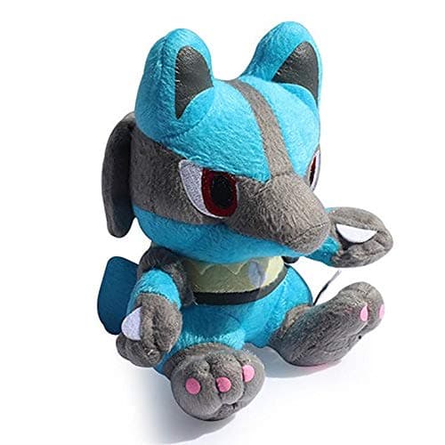 16cm Pocket Doll Lucario Plush Toy Stuffed Toys Dolls Dolls Gifts for Children Blue