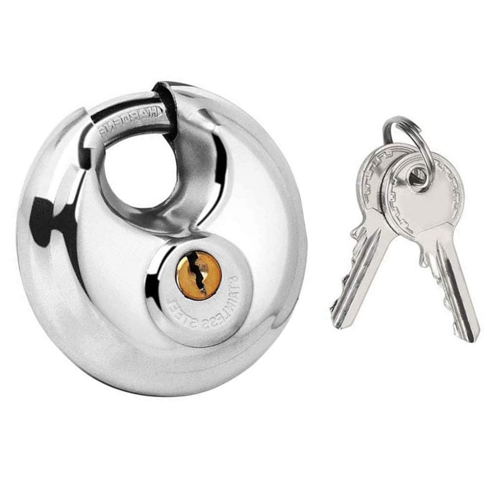 1 Pack of Stainless Steel Anti-Shear and Anti-Rust Combination Lock Warehouse Gate Round Cake Tray, Padlock, Discus Lock, School Gymnasium, Warehouse, Etc.