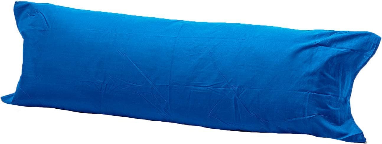 Comfy Nights Pollycotton Bolster Pillow Case Plain Dyed (4.6Ft (54 Inches), Mid Blue)