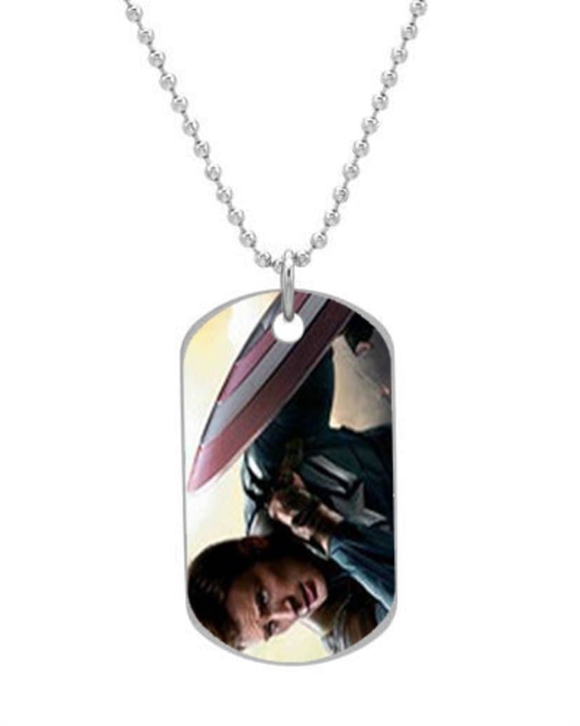 Chris Evans Captain America Winter Soldier Custom Cool durable Size 1.2 x 2.1 inches oval alumminum dog tag pet tag ID Necklace Pendant