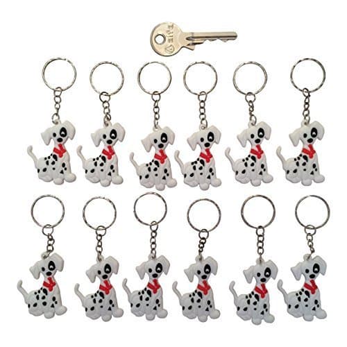 EverKid Party Favors Dalmatian KeyChain, Pack of 12, Silicone Charms