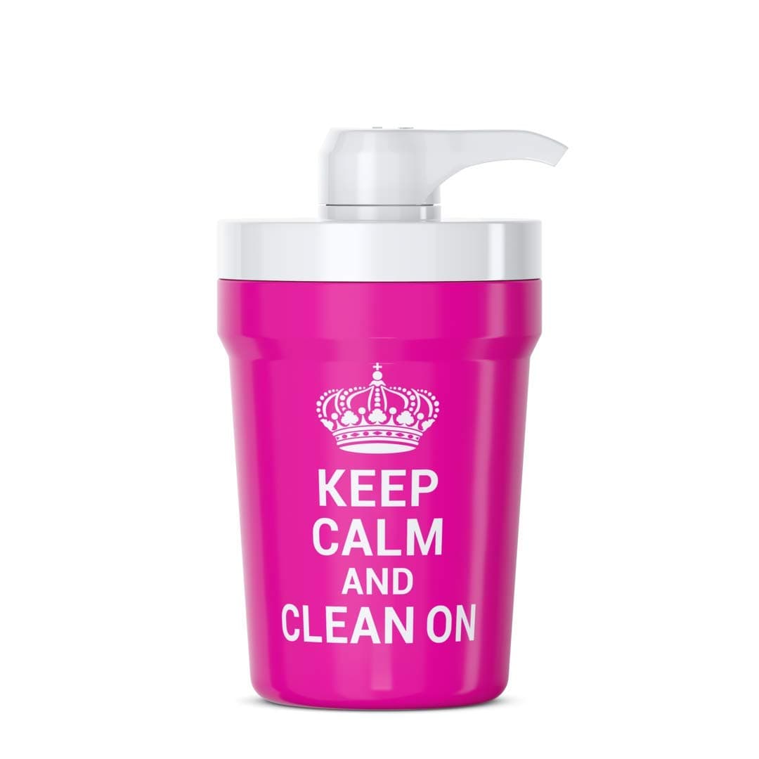 Portable Hand Sanitizer Dispenser for Car Cup Holders (Keep Calm Pink)