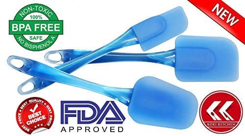 Silicone Spatula Set, 3 Piece Set, Includes Small, Medium and Large Cooking Spatulas with Bonus E-Book, Kitchen Utensils Ideal to Scrape Bowls, Baking, Mixing and More. Heat Resistant