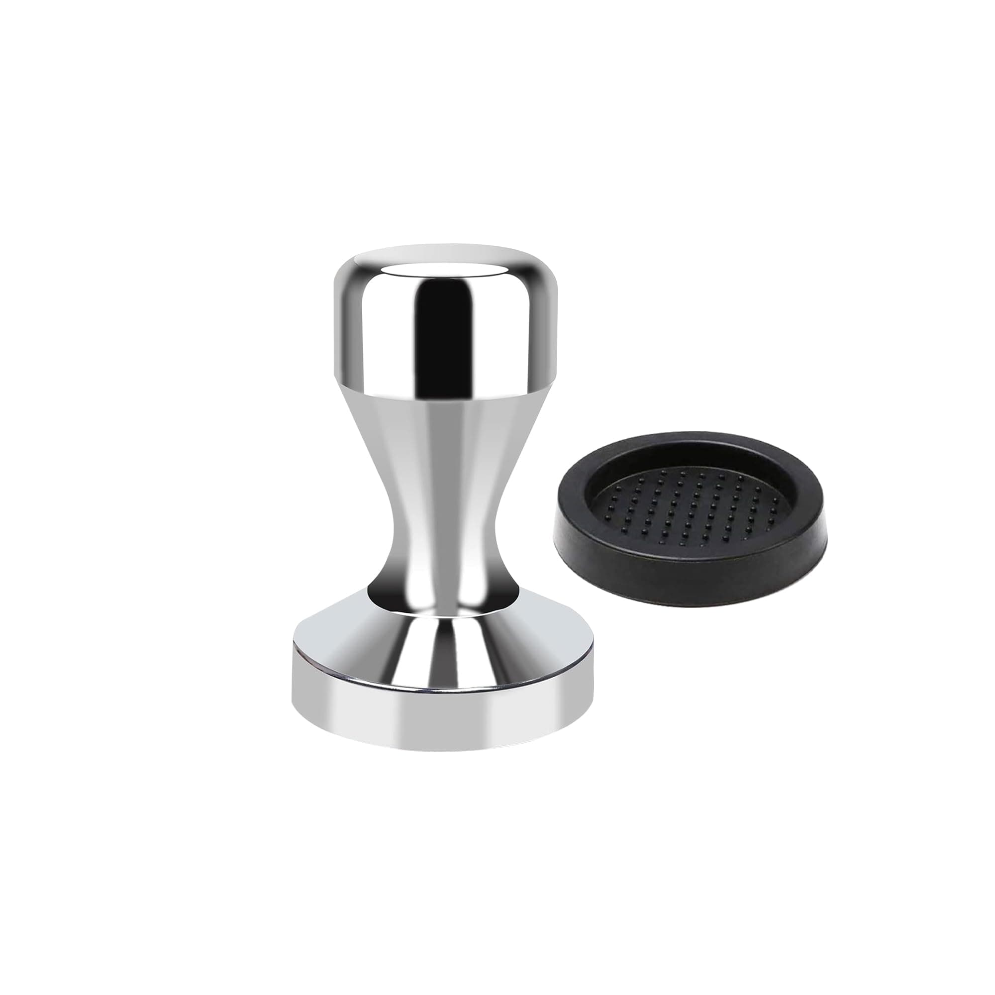 Coffee Tamper 49mm - Espresso Coffee Press with Silicone Tamper Mat for Home & Café