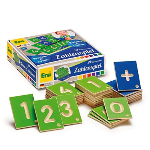 ErziGerman Wooden Toy Educational Game Numbers, 29 Pc