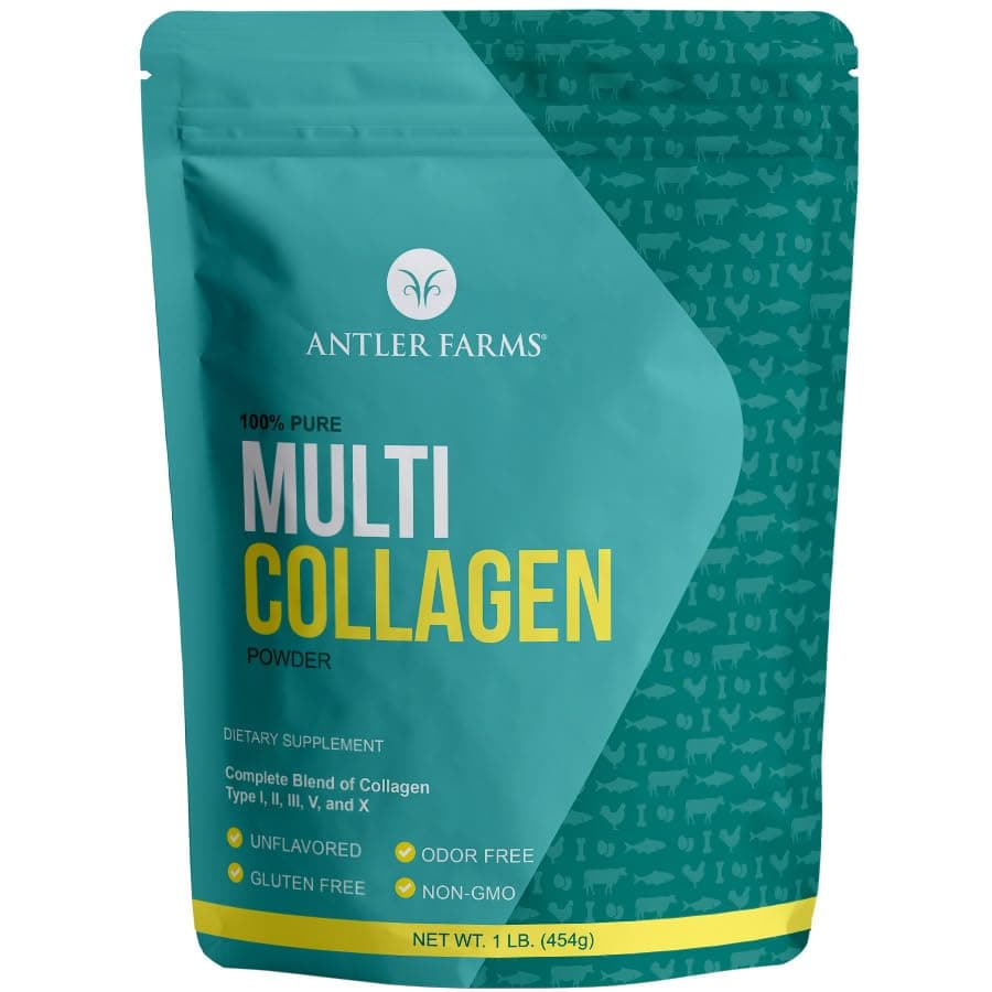 Multi Collagen Protein Powder - 5 Types (I, II, III, V, and X) 100% Pure Hydrolyzed Collagen Peptides for Men and Women - Bioavailable, Rapid Absorption - Unflavored - 1 lb
