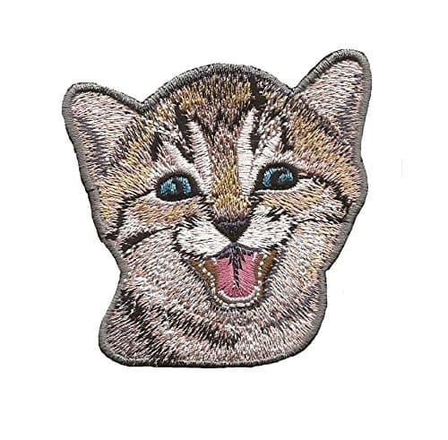 Oli and Alex A-111,Cat DIY Embroidered Sew Iron on Patch Child's Patch 3.15" by 3.04"(8. 0X 7.7 cm)