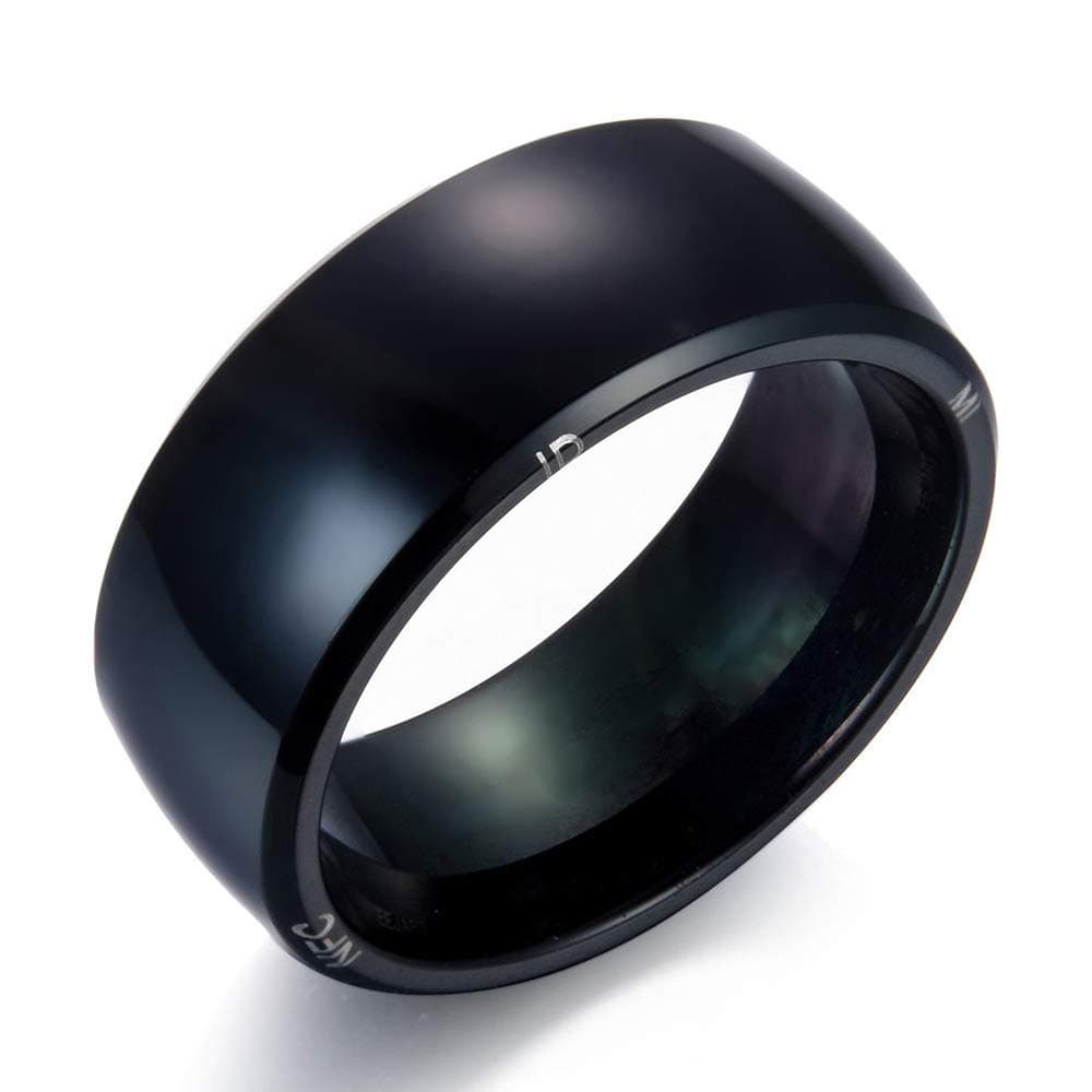 HAJZF6436249 Portable Device NFC Magic Ring, Fashion Ring Fashion Design Waterproof Healthy Men's And Women's Ring Jewelry, Black