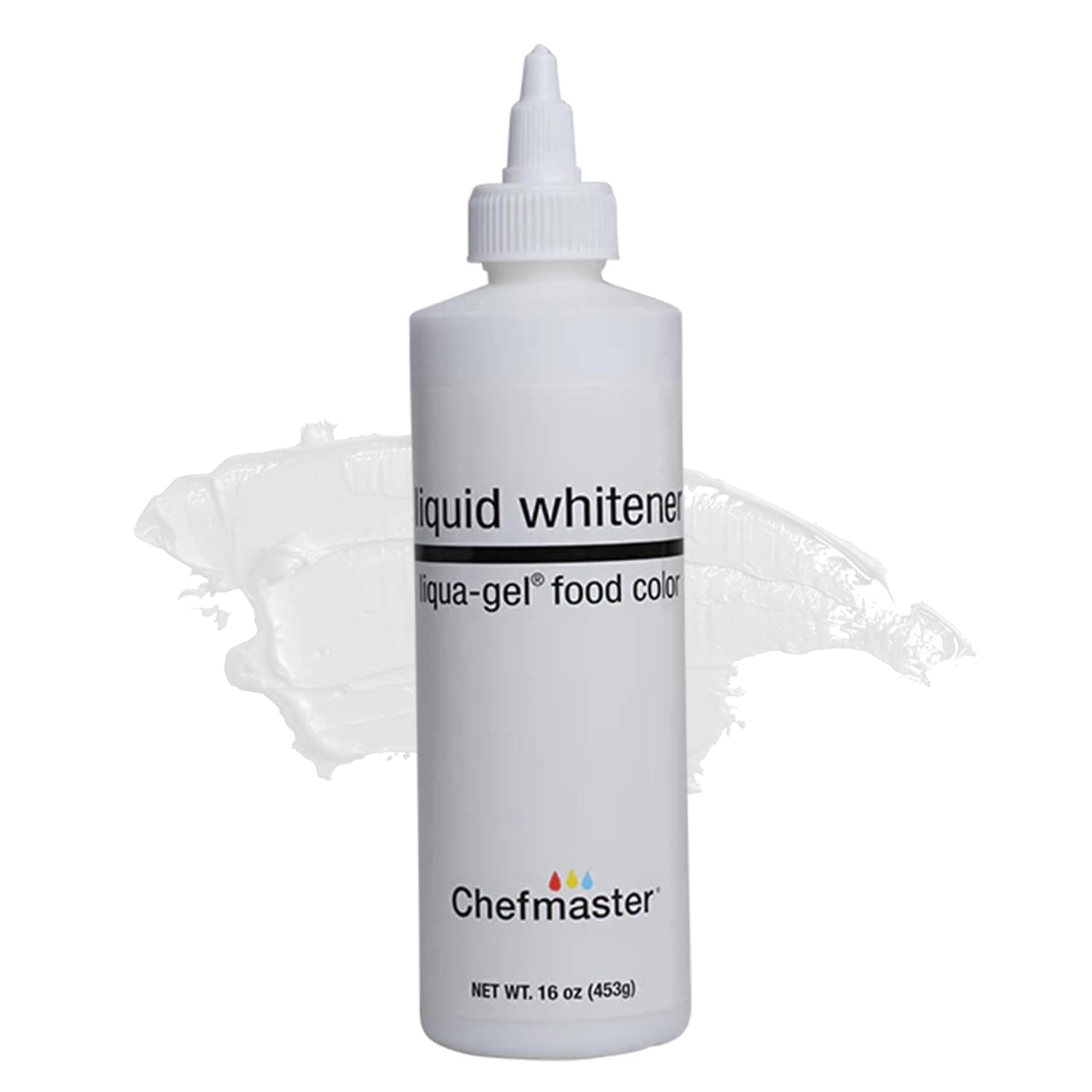 Liquid Whitener Liqua-Gel Food Coloring | Brighter Whites & Pastels | Professional-Grade Dye | Icing, Frosting, Candy Apples | 16 oz