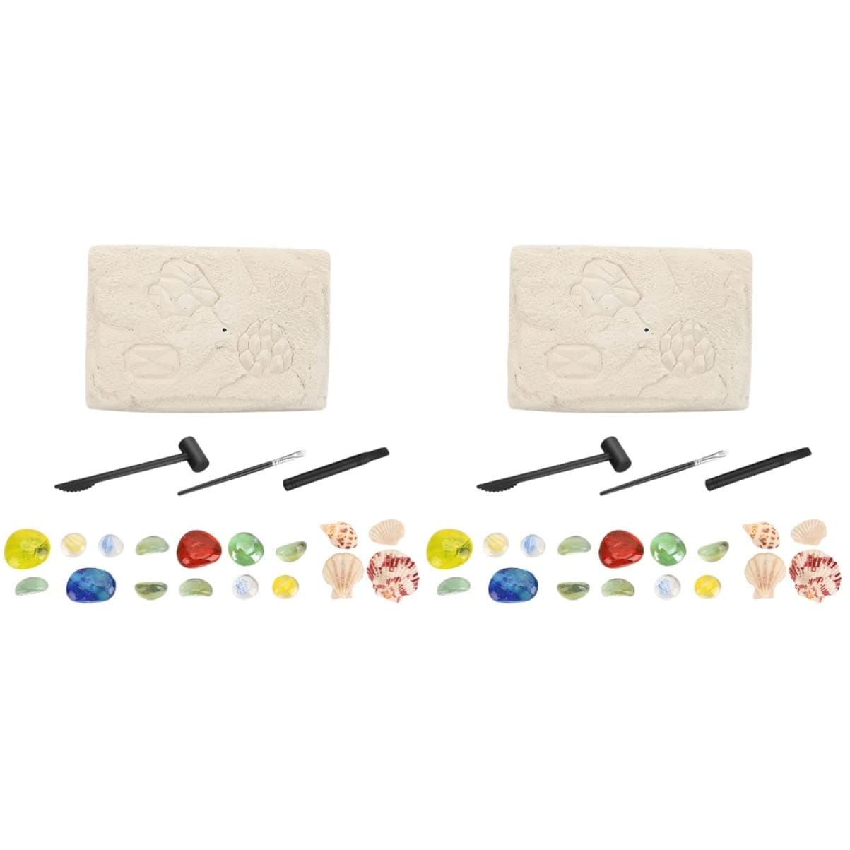 Toyvian Gemstones Dig Toy 2PCS Kids Digging Toy Fossils Plaything gemstone dig kit Archaeology Toy Fossils