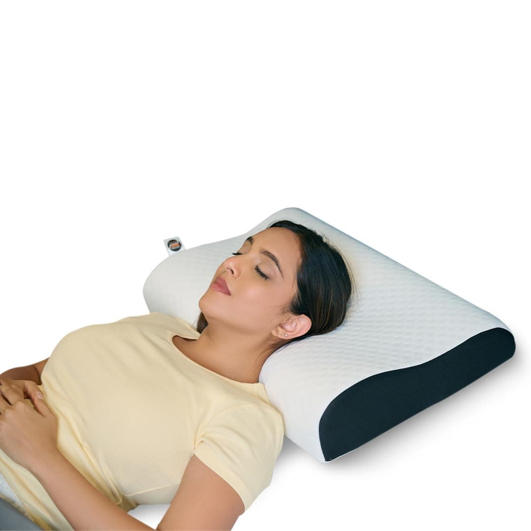 Memory Foam Pillow, Contour Cervical Orthopedic Memory Foam Pillows Supports Neck Pain and Shoulder Pain for Sleeping, Ergonomic Cervical Pillow Neck Support Pillow for Side Back