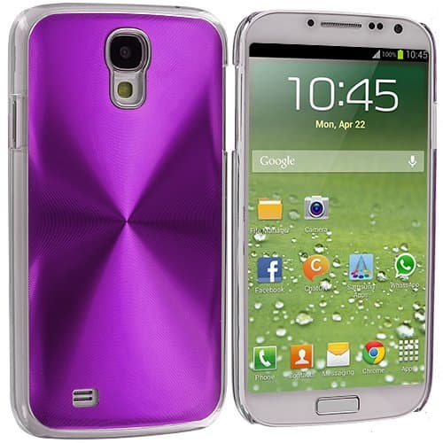 Accessory Planet(TM) Purple Aluminum Circles Hard Rear Case Cover for Samsung Galaxy S4