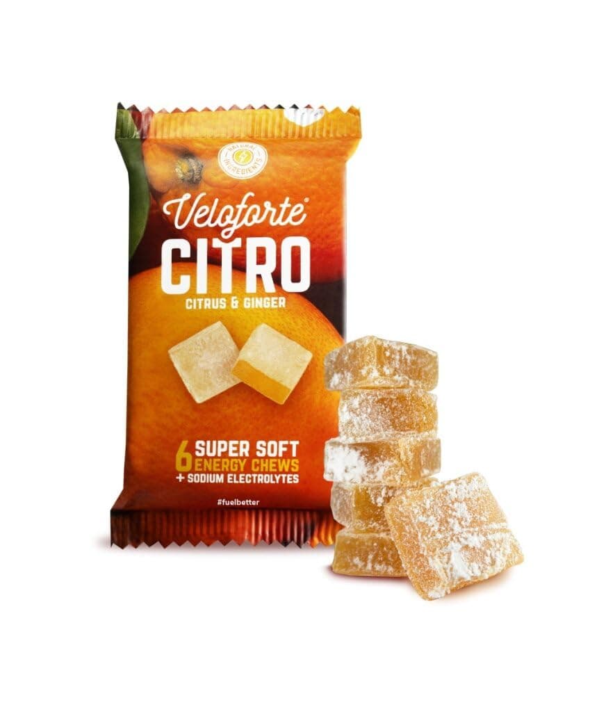 Citro Energy Chews For Running, Cycling, Triathlon | Powerful natural ingredients. Great taste, melt-in-mouth clean alternative to shots or gummies | Citrus & Ginger | 3-pack