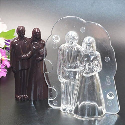 Latest 3D Wedding Lover Man And Woman Shape PC Polycarbonate Chocolate Mold DIY Candy Fondant jelly Sugarcraft Mould