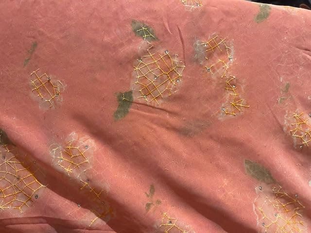 Luxurious Fabric Embroidered Chiffon Pink 5 Yards