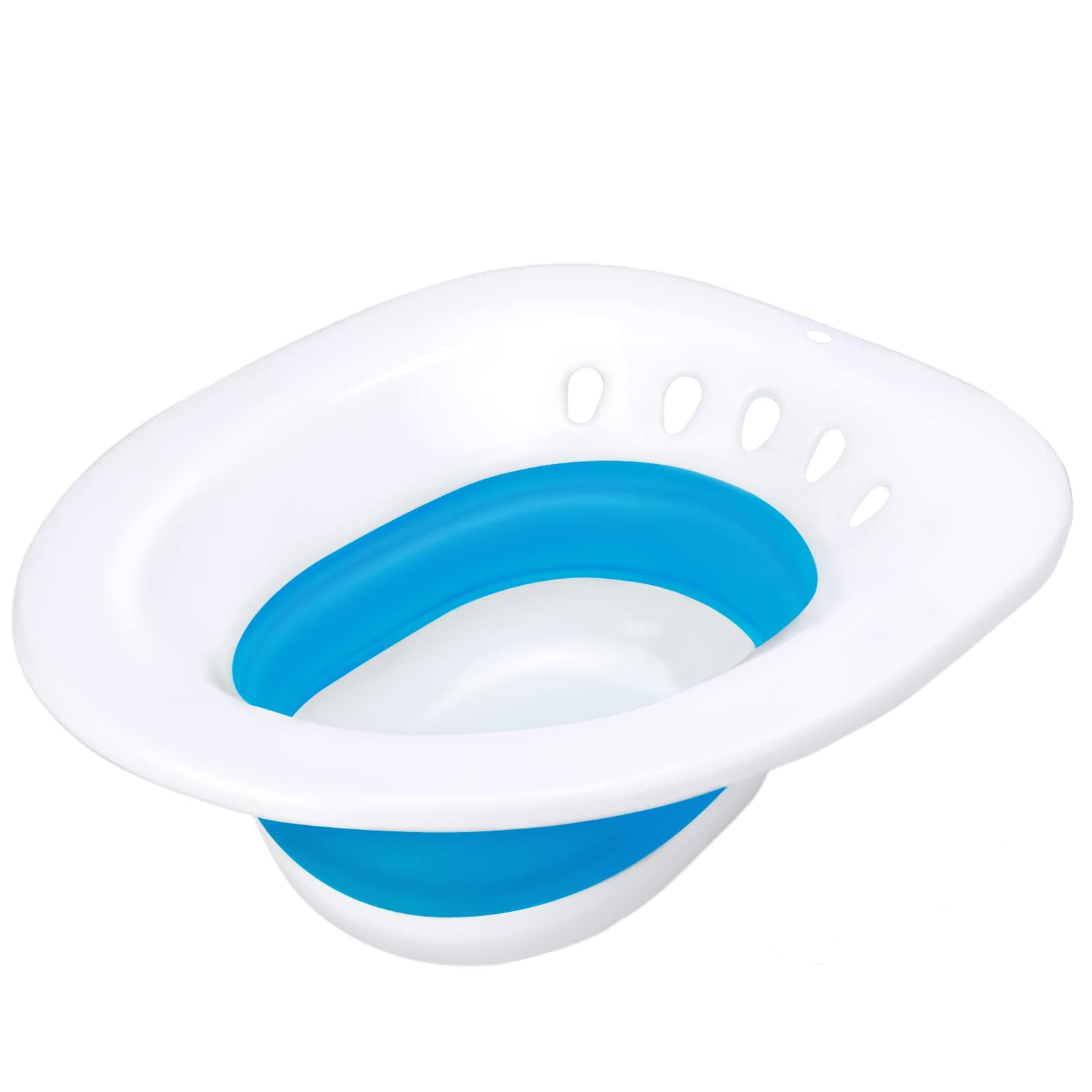 Sitz Bath for Toilet Seat, Sitz Baths for Hemorrhoids and Postpartum Care, Yoni Steam Seat, Collapsible Basin for Epsom Salt Soak, Sits Bath Kit for Women - Cerulean
