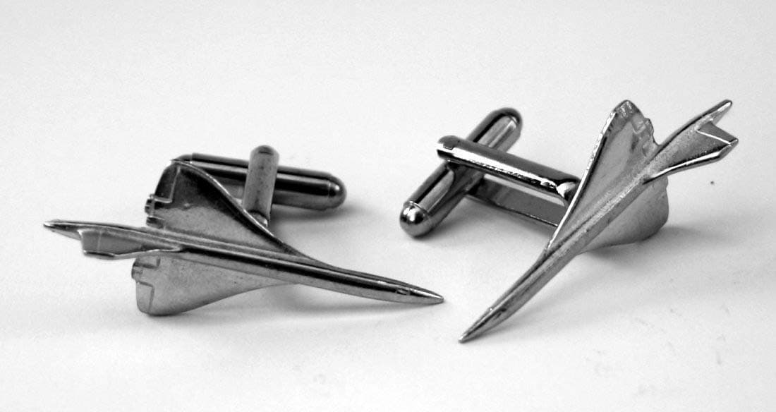Concorde Plane Cufflinks, English Pewter, Gift Boxed, handmade