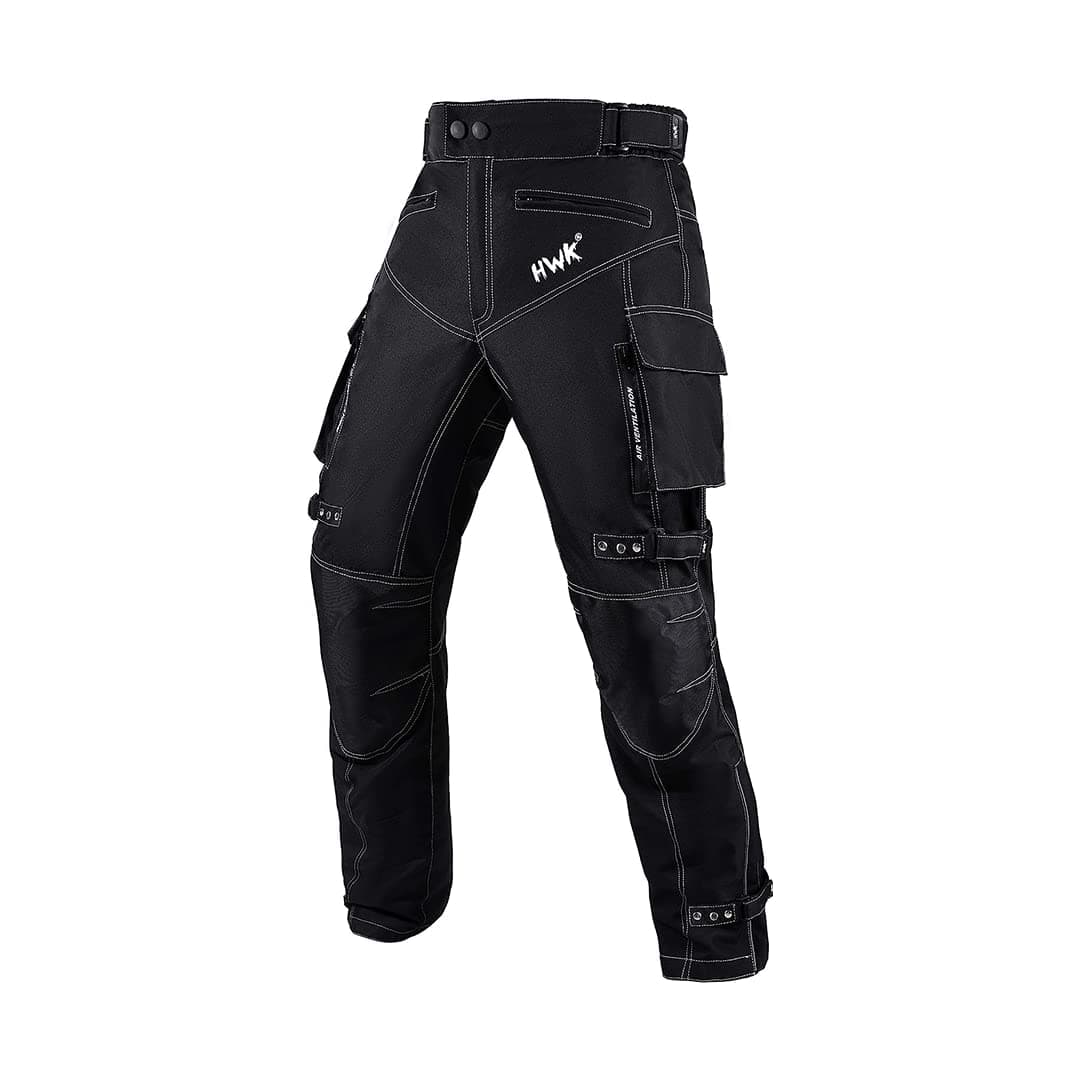 Dual Sport Motorcycle Pants for Men with Water Resistant Cordura Textile Fabric & Impact Protection Armor