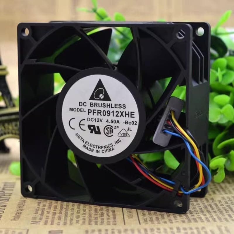 NEW Cooler Fan for Delta PFR0912XHE 9CM 9238 12𝖵 4.5A Violent High Air Volume Server Boosters Cooling Fan 92x92x38mm