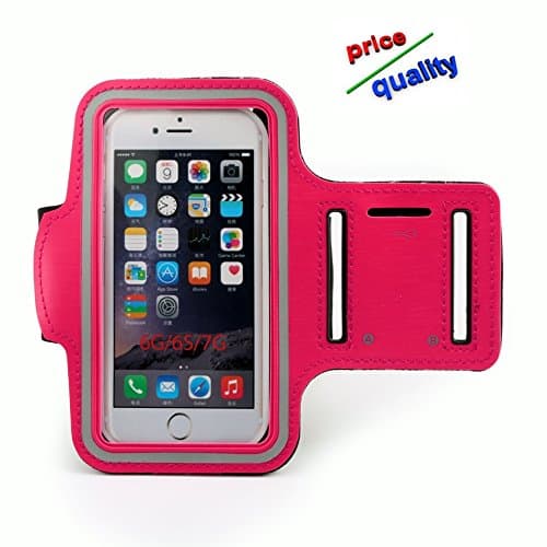 Armband For Small Cellphone, iPhone x , iPhone 7, iPhone 6 6S SE 5s 5 5c, Galaxy s8 S7 S6, HTC One A9, LG,Nokia; Universal Exercise Running Pouch Key Holder +Fit Most Case -Black, Blue, Pink