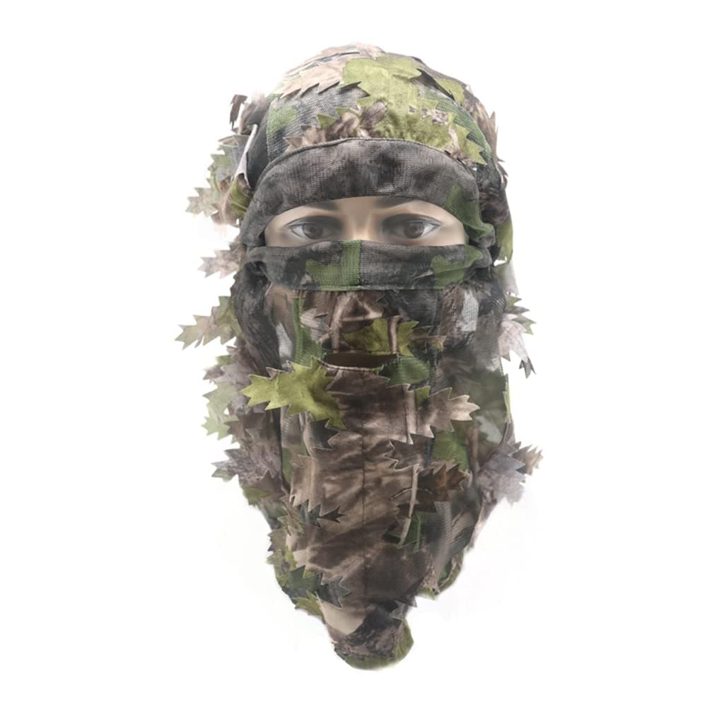 Ghillie Camouflage Leafy Hat 3D Full Face Mask Headwear Turkey Camo Hunter Hunting Accessories