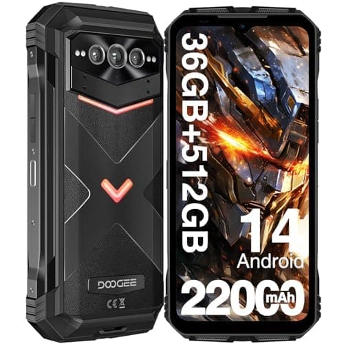 DOOGEE V MAX Plus 5G Rugged Smartphone, 512GB, Android 14, 200MP Camera, 22000mAh Battery, 6.58inch FHD+ Display, Unlocked for All Carriers