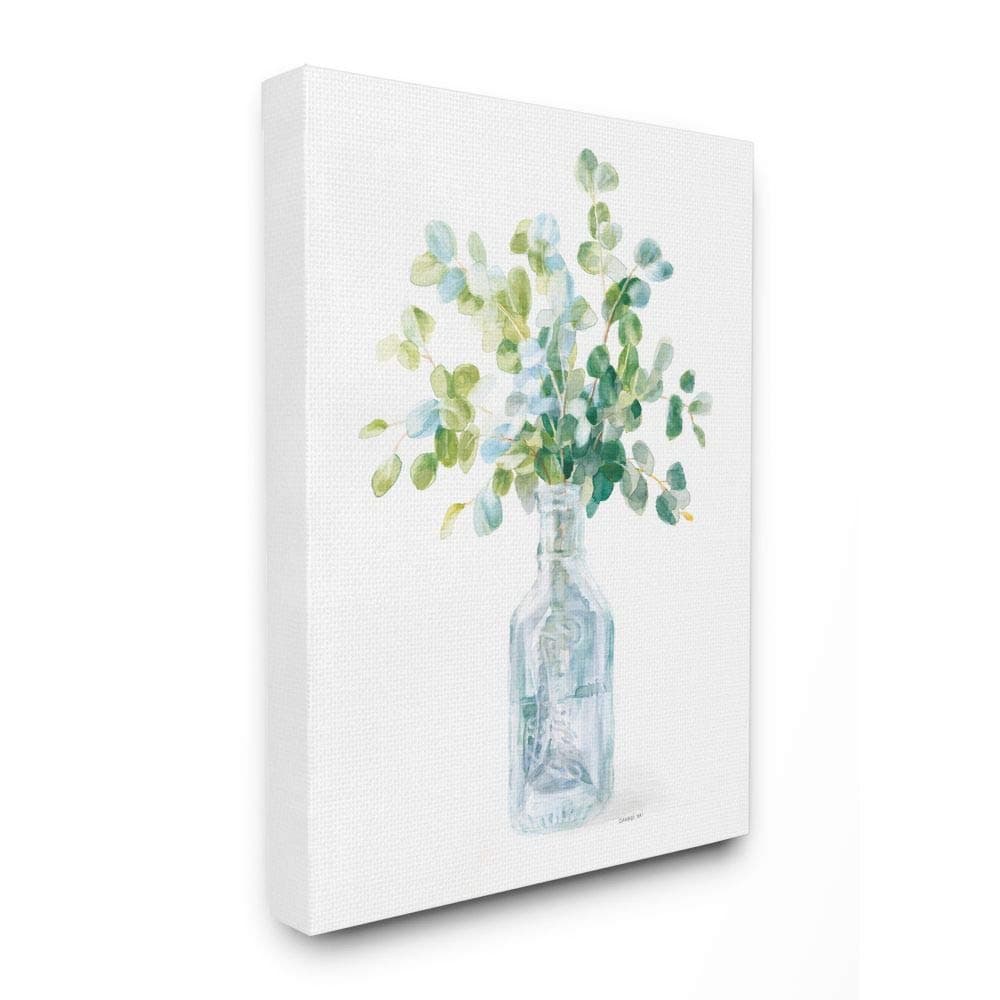 Stupell IndustriesFlower Jar Still Life Green Blue Painting Canvas Wall Art, 24 x 30, Multi-Color
